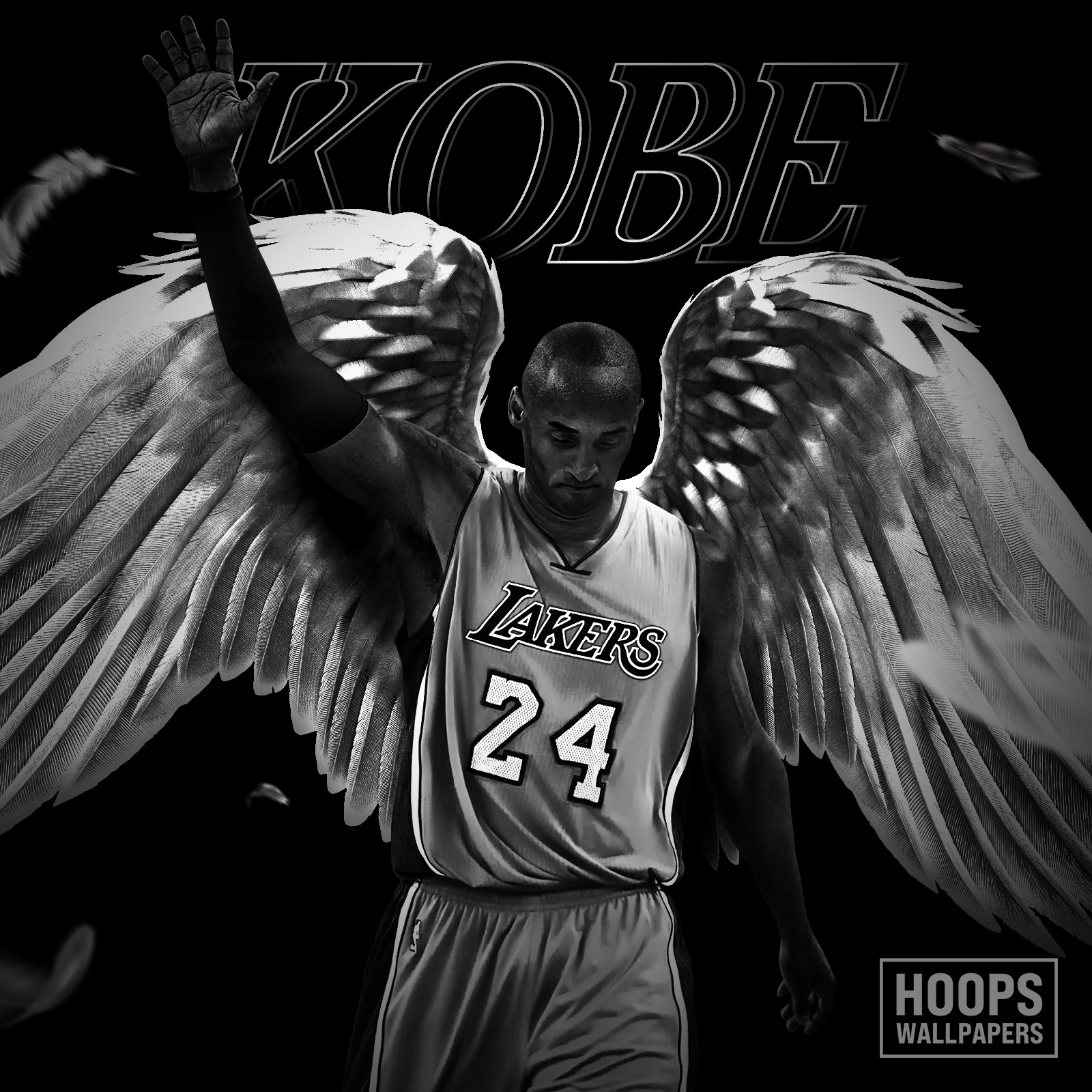 Download Legendary basketball icon Kobe Bryant with a white Iphone Wallpaper